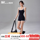 健身女孩紧身连体衣瑜伽服带胸垫专业普拉提显瘦无袖 跑步运动套装