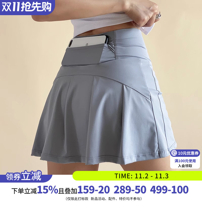 健身女孩运动短裤夏季薄训练跑步防走光宽松高腰显瘦瑜伽网球裙裤