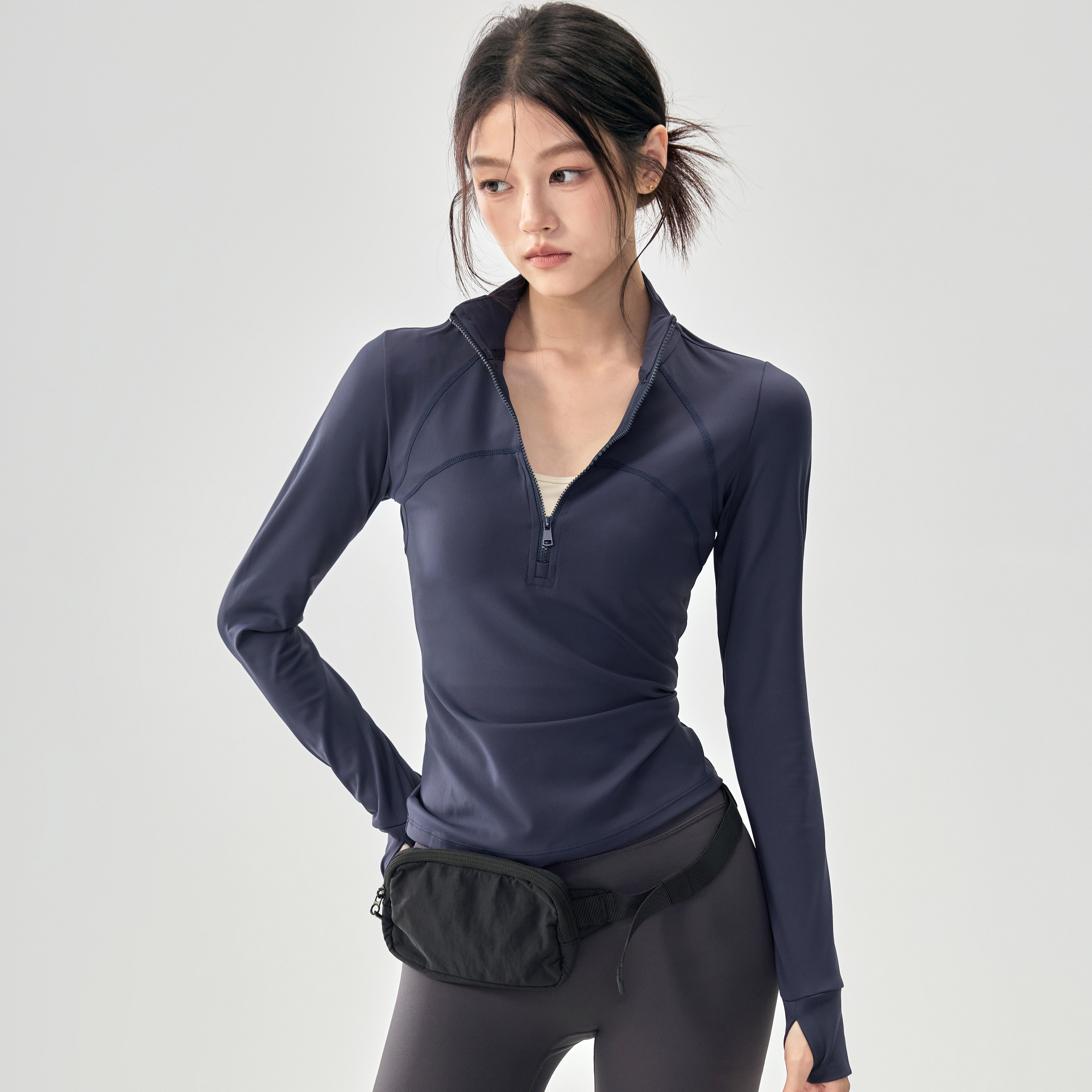 健身女孩加绒瑜伽服紧身显瘦运动长袖专业普拉提训练上衣2026新款