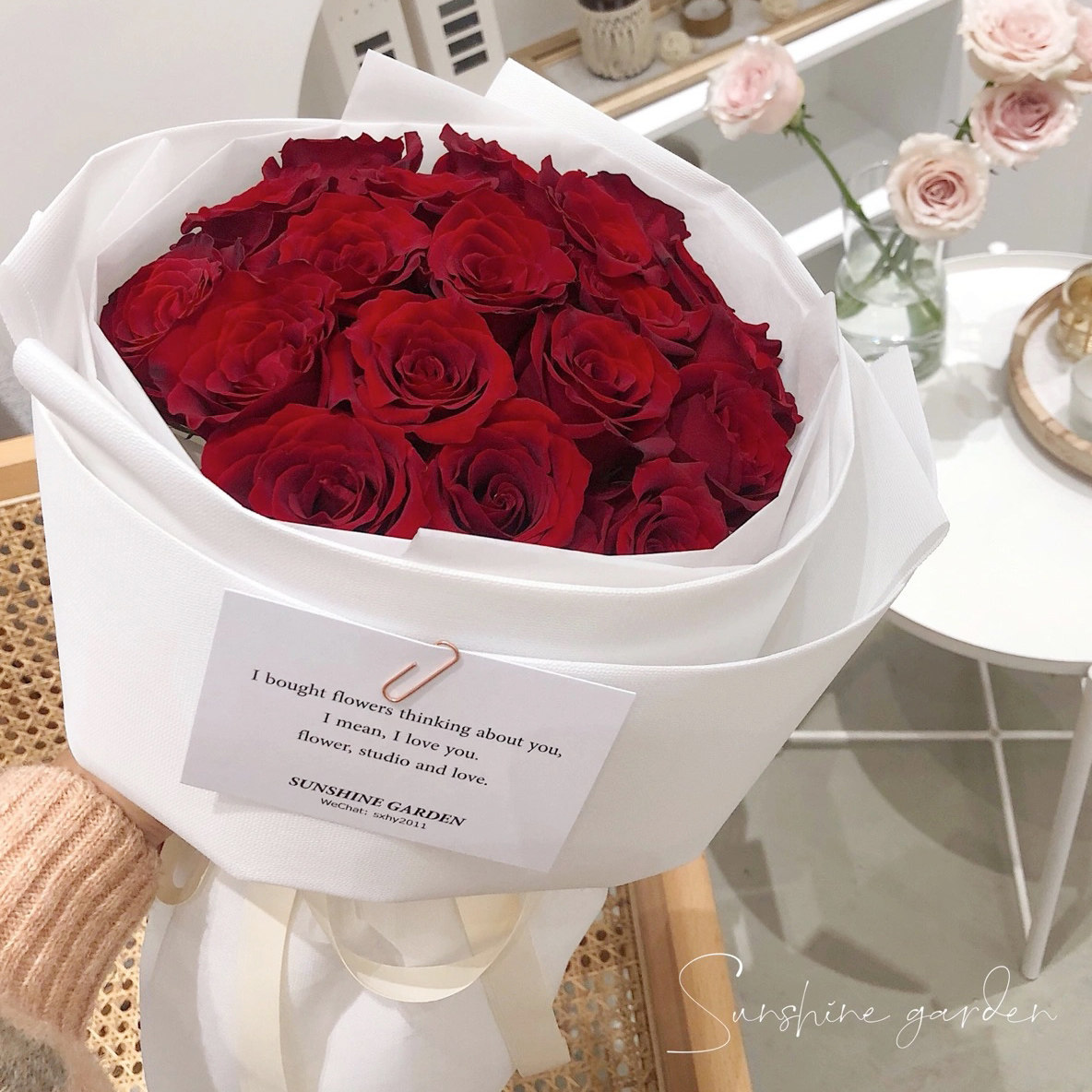 小香风小兔耳朵花束玫瑰花鲜花速递同城送花北京上海南昌长沙花店