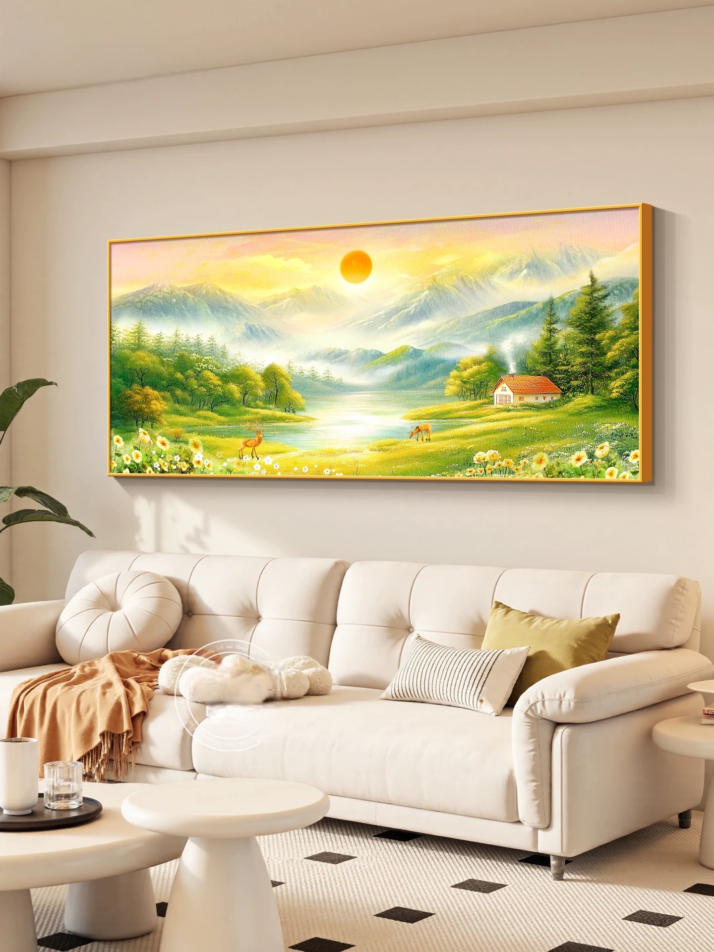 钻石画满钻圆钻方钻手工点钻贴钻绣客厅大幅清新风景日照金山新款