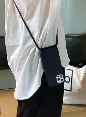 平民壳PMK气质简约可调节斜挎适用iphone13手机壳苹果11硅胶x女12/14pro Max/15pro/16promax