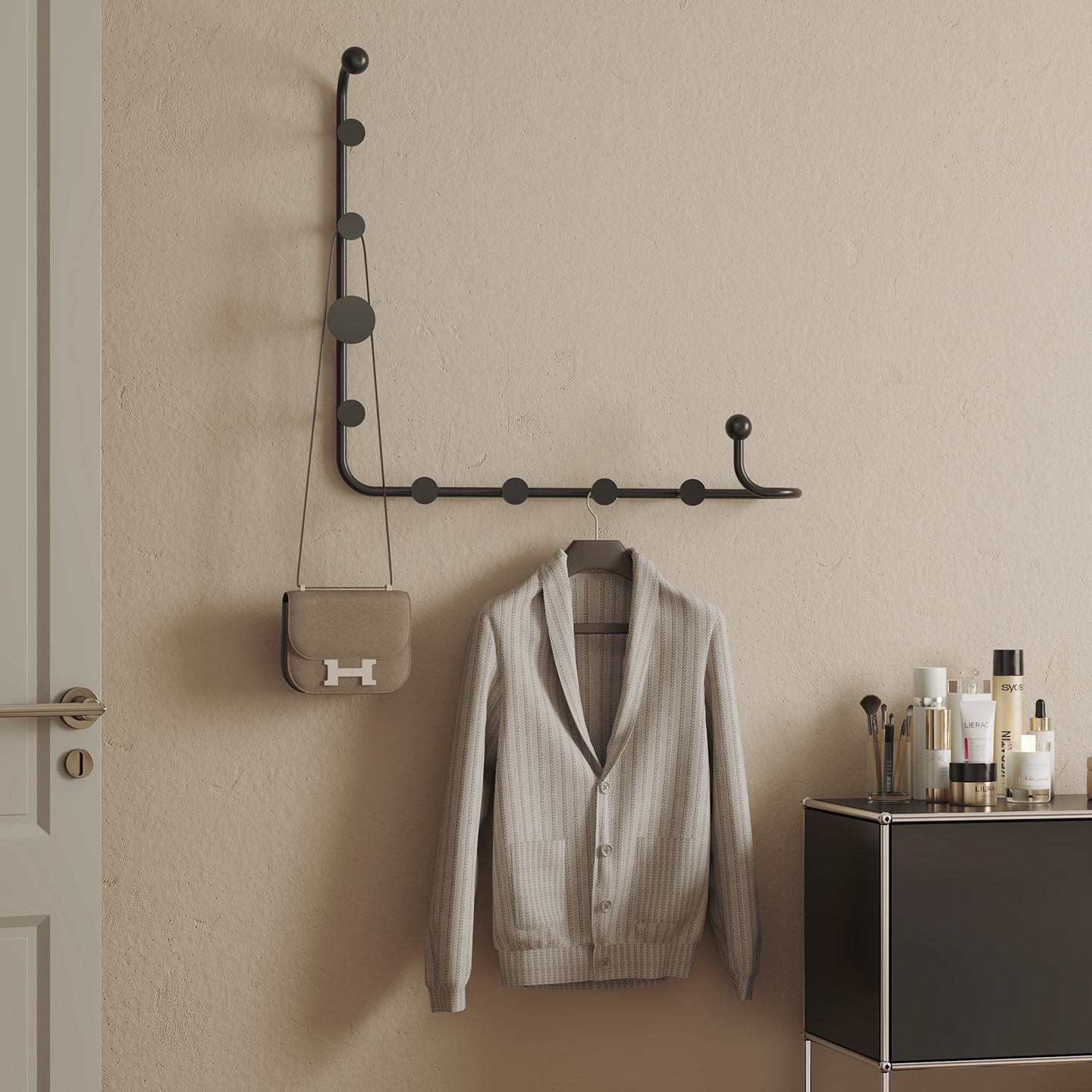 壁挂墙上进门玄关入户门厅墙面挂衣架客厅卧室简易墙壁式衣帽架子