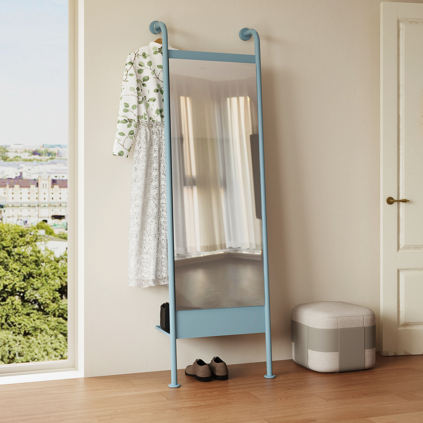 家用靠墙落地镜ins全身镜网红高清梳妆镜子穿衣镜卧室简约试衣镜