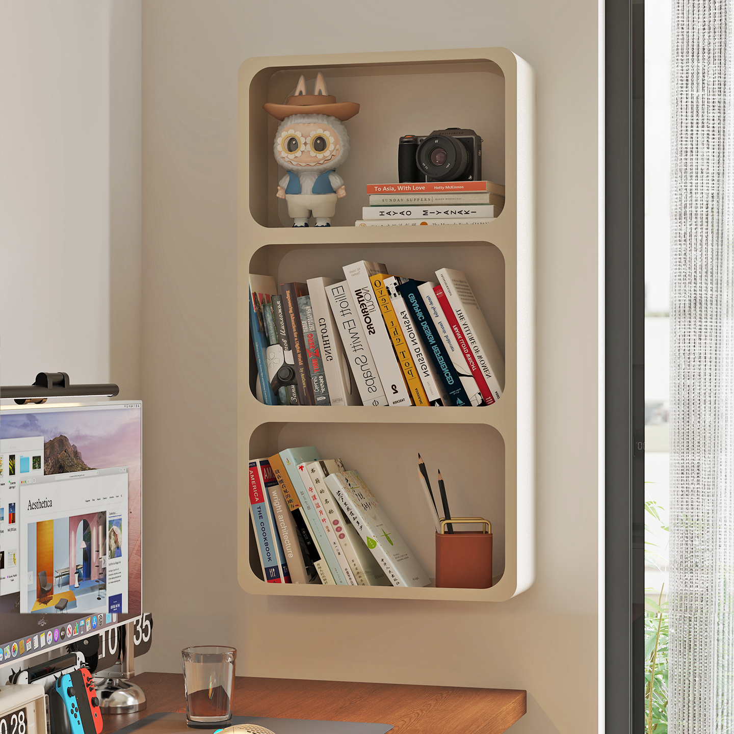 家用墙上壁挂置物架挂墙多层书架餐厅夹缝展示储物架卧室收纳架子