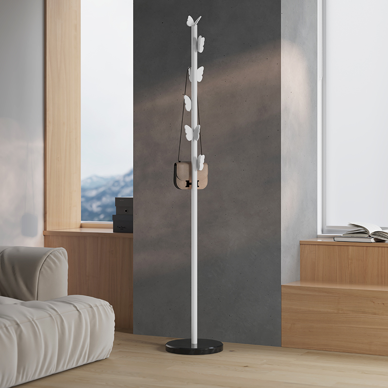 简约大理石家用单杆式北欧衣帽架