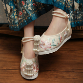 子女增高古风绣花鞋 新中式 国风布鞋 古色江南搭配汉服鞋 马面裙鞋