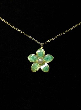 Sage Vintage古着Pearl cherry blossoms花朵珍珠项链