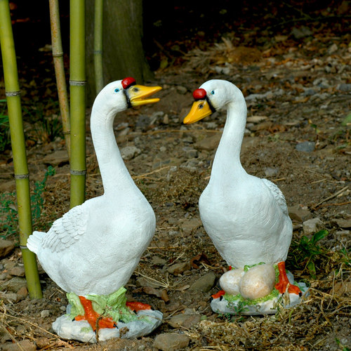 仿真白鹅树脂雕塑摆件
