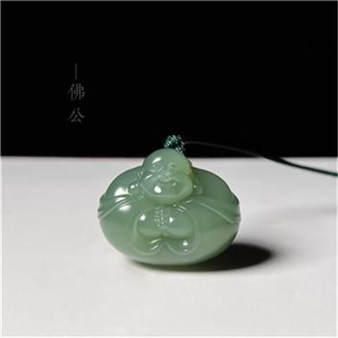 天然新疆和田玉佛公挂件山料弥勒佛吊坠笑佛吊坠佛挂件礼物