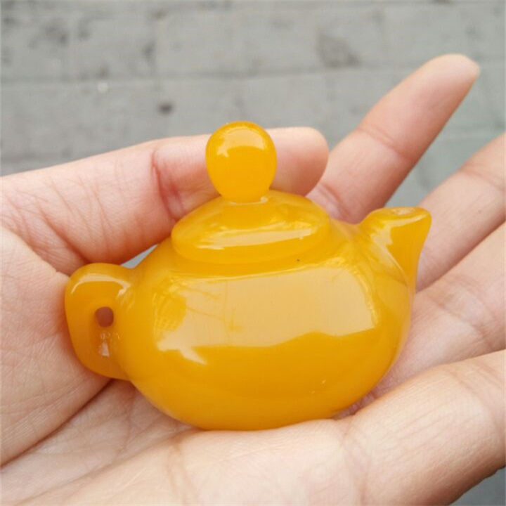 外蒙料金丝戈壁玉金丝玉壶黄龙玉黄玛瑙玉石玉手把件手玩件茶壶酒