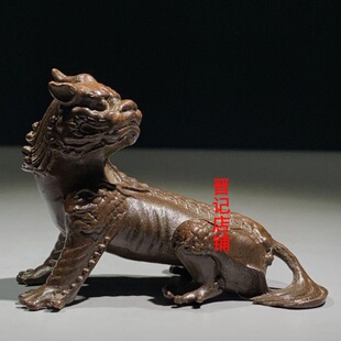 杂项铜合神兽谛听茶宠家居摆件包浆醇厚全品品