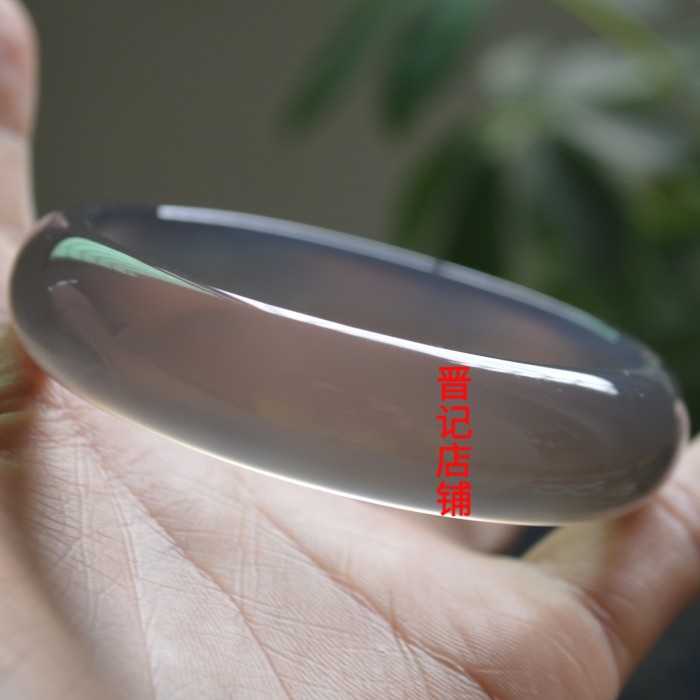 巴西原色灰饰品手镯纯无烧玉髓手镯饰品饰品镯子礼物妈妈60