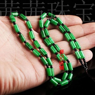 玉石纯手工干青绿珠项链绳挂绳吊坠毛衣链男女款玉器挂件挂绳