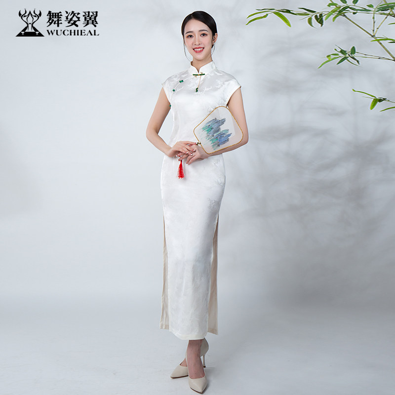 舞姿翼新中式日常无袖提花旗袍女