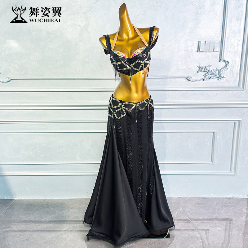 舞姿翼东方舞舞蹈服长款两件套演出服大摆裙款演出服套装肚皮舞