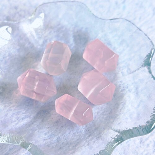 禧芙蓉XFORO马粉冰透粉水晶双尖手链项链手工DIY配件散珠串珠