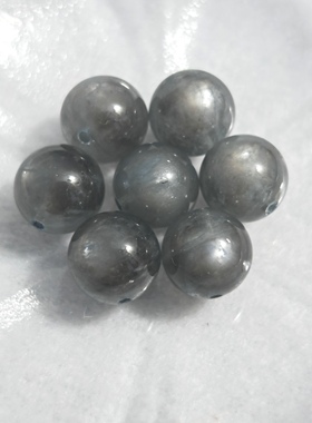 地狱之眼星光魔鬼海蓝宝11mm-12mm圆珠散珠手工单珠配件
