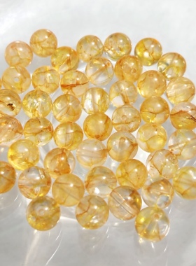 禧芙蓉XFORO冰透黄金胶花黄胶花锦鲤胶花8mm圆珠串珠手工DIY配件