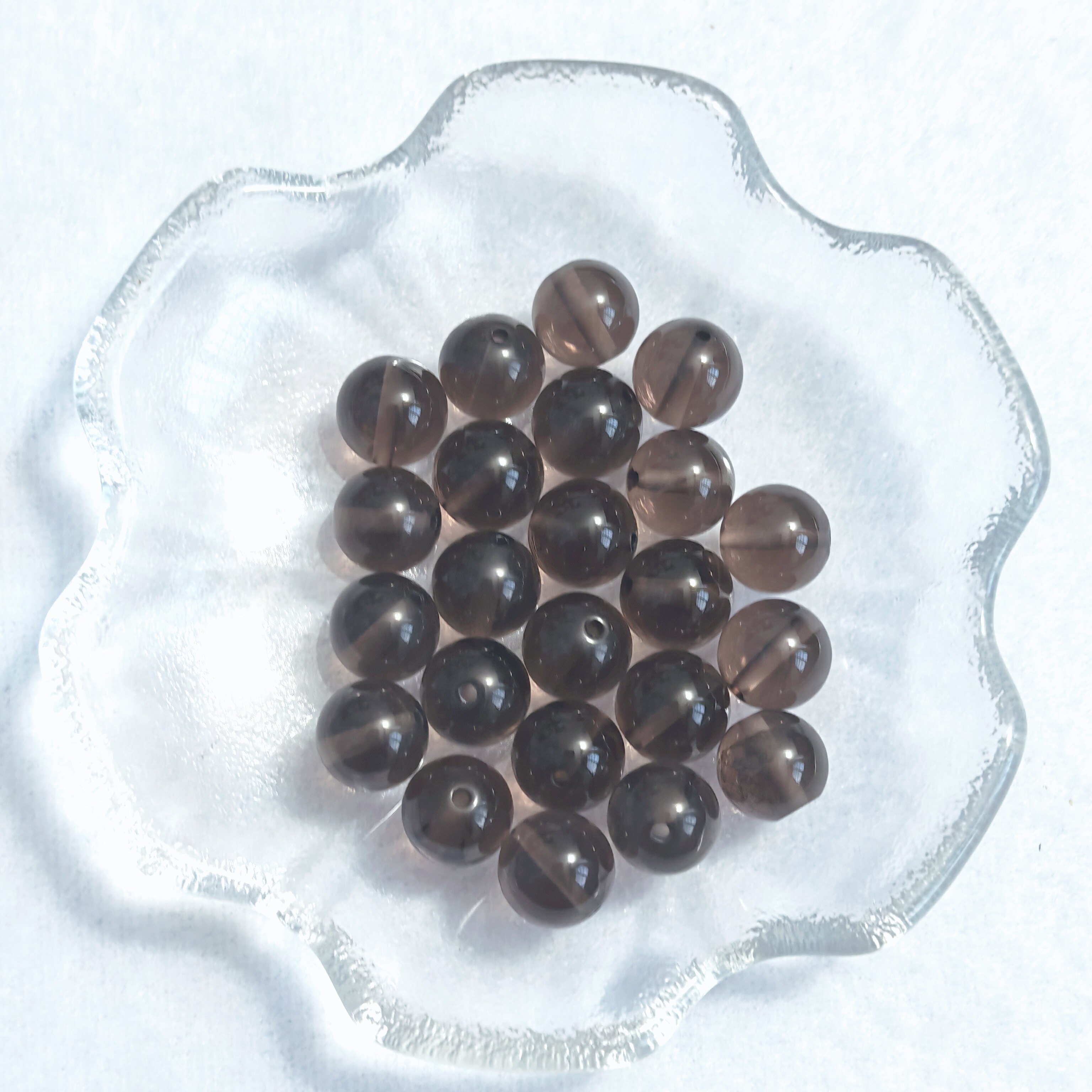 禧芙蓉XFORO冰种黑曜石10mm圆珠单珠手工散珠配件