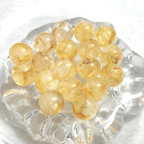 禧芙蓉XFORO水晶黄金胶花12mm圆珠手工DIY串珠手链项链配件