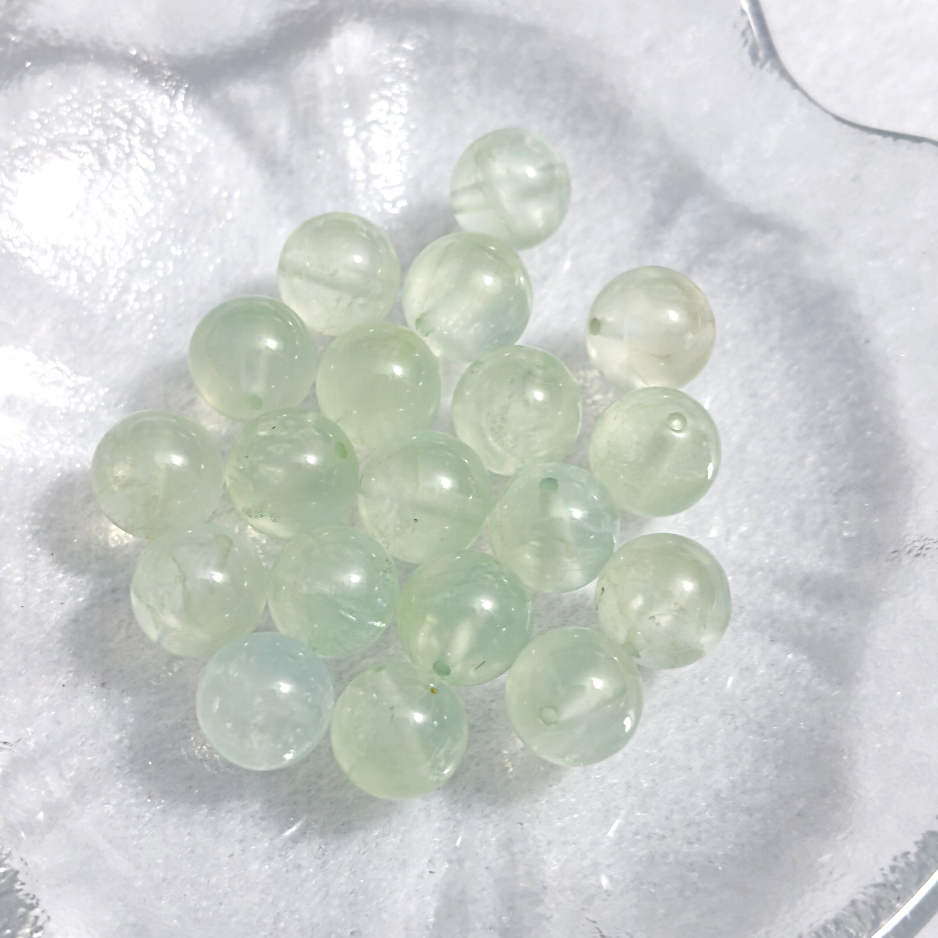 禧芙蓉XFORO水晶葡萄石9mm圆珠单珠手链项链手工散珠配件