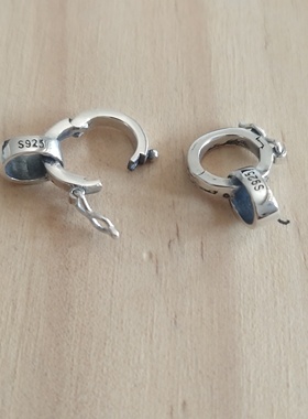 S925纯银万能扣配件亮银可打开吊坠扣子DIY手链项链配件