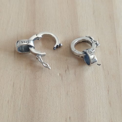 禧芙蓉XFOROS925银银扣配件亮银可打开吊坠扣子DIY手链项链配件