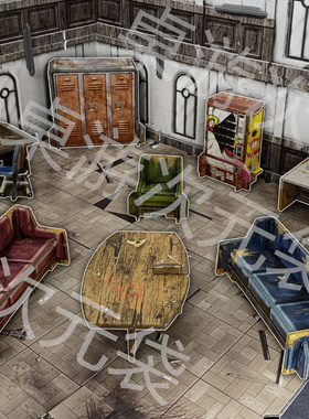 桌游配件 模块地形 BattleSystems Urban Furniture 跑团战棋
