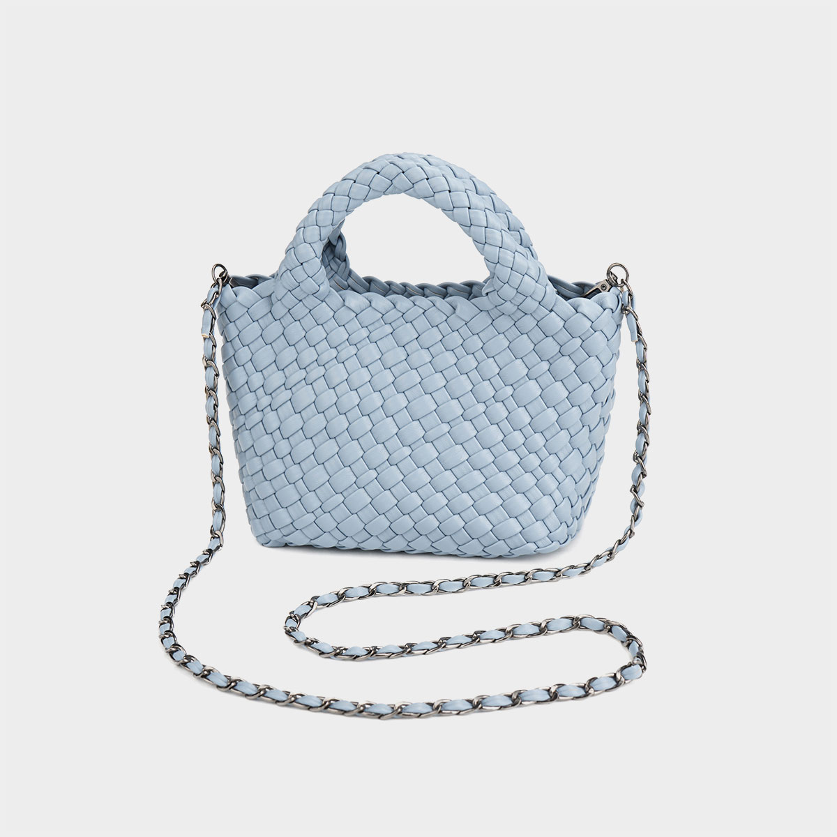 真皮手工编织菜篮子单肩斜挎女包