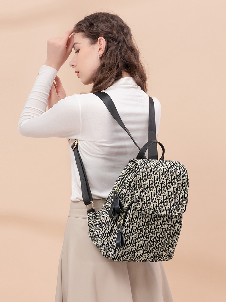 POABA休闲女双肩包防水牛津帆布