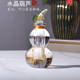 水晶葫芦摆件空心刻心经招财进宝客厅酒柜装 饰品新家乔迁开业礼品
