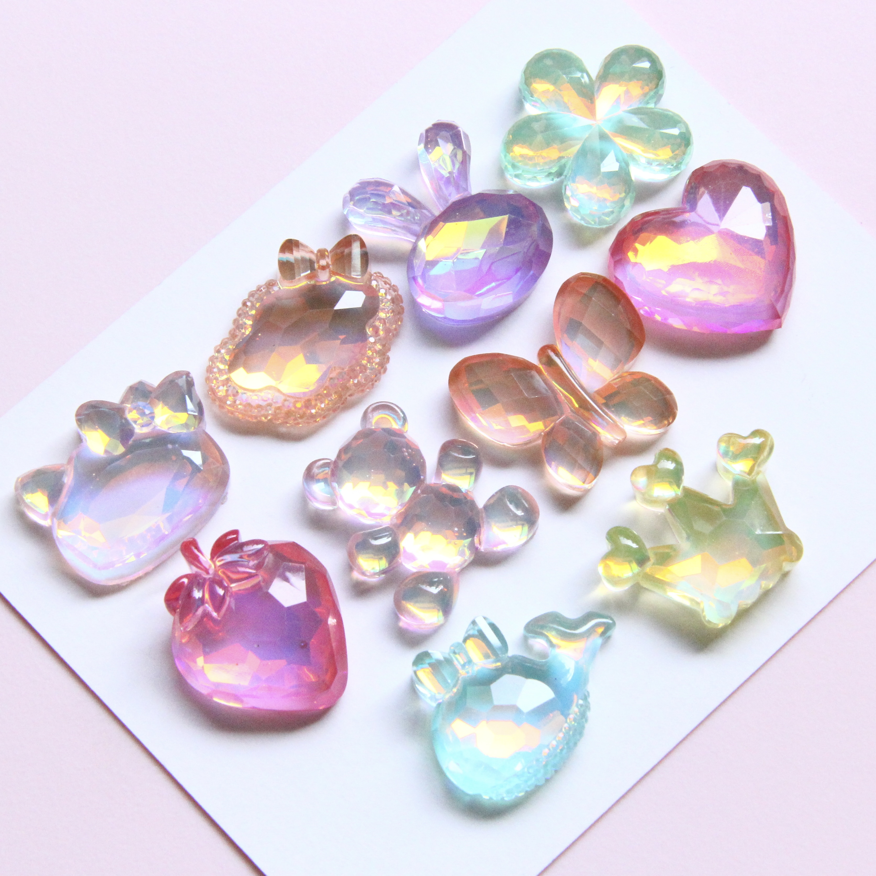 饰品配件AB胶高透切面幻彩