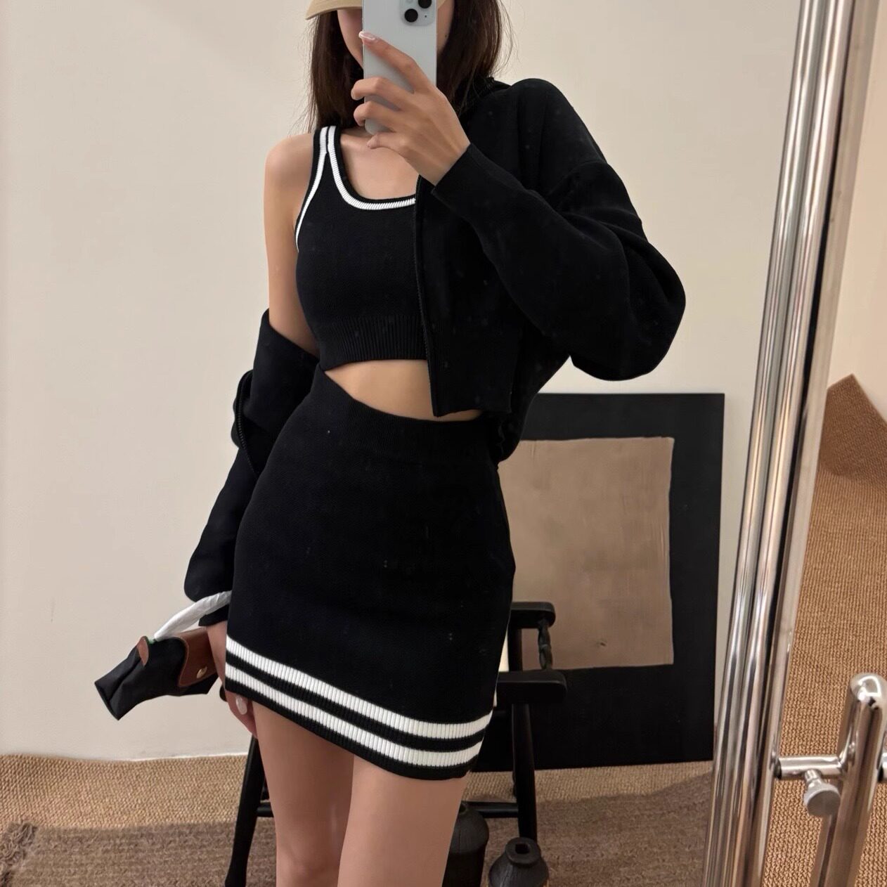 女士春秋背心休闲时尚休闲四件套