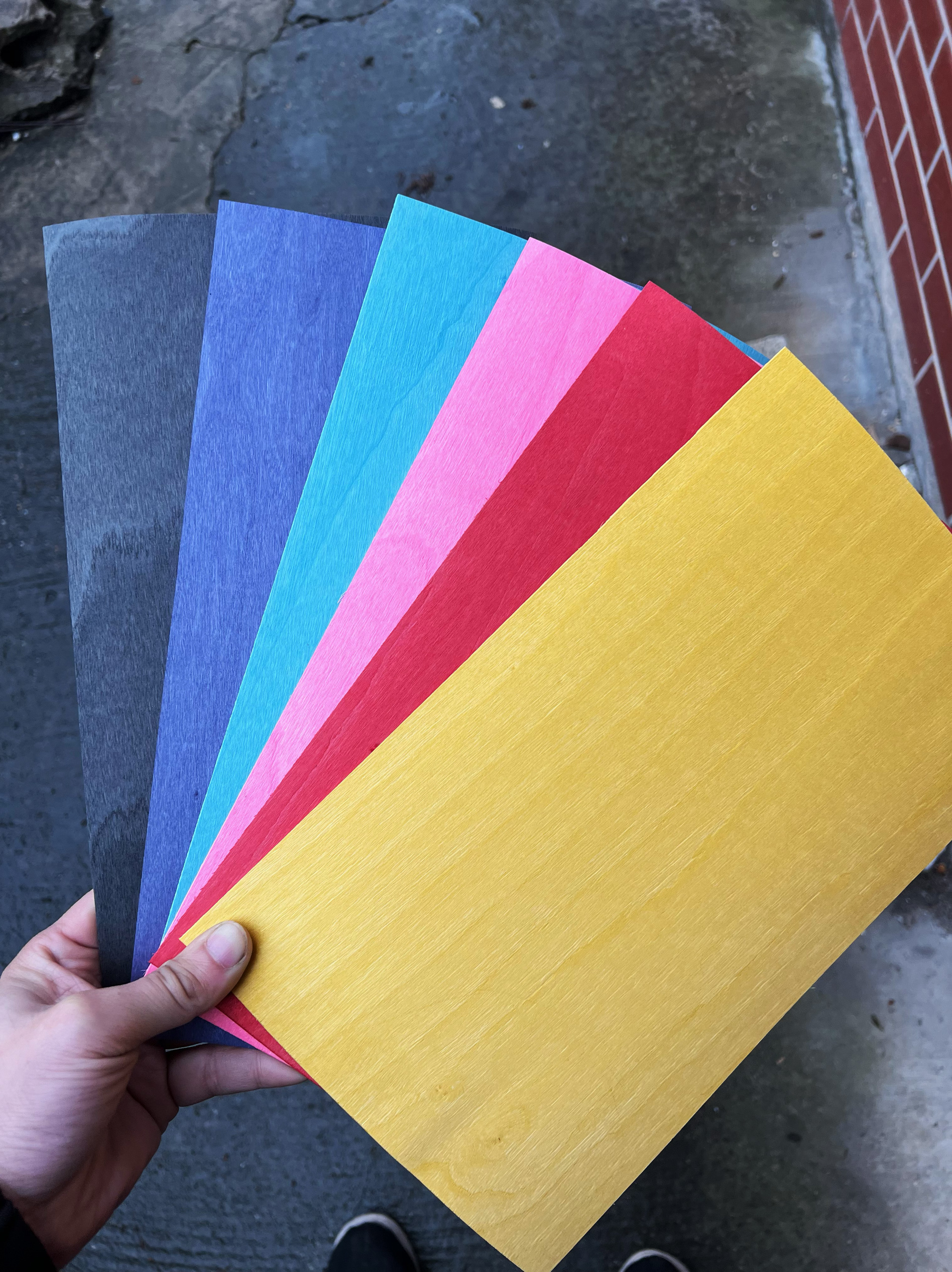 进口1.0毫米足厚加枫彩色枫木