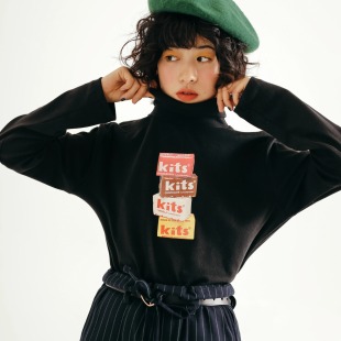 休闲饮料chill T恤上衣基础百搭24秋 drink两色印花高领打底长袖