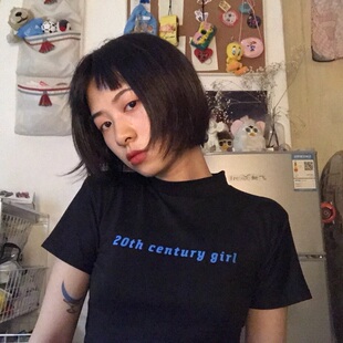 休闲饮料chill T恤丝光棉夏上新 drink半高领印花logo短袖