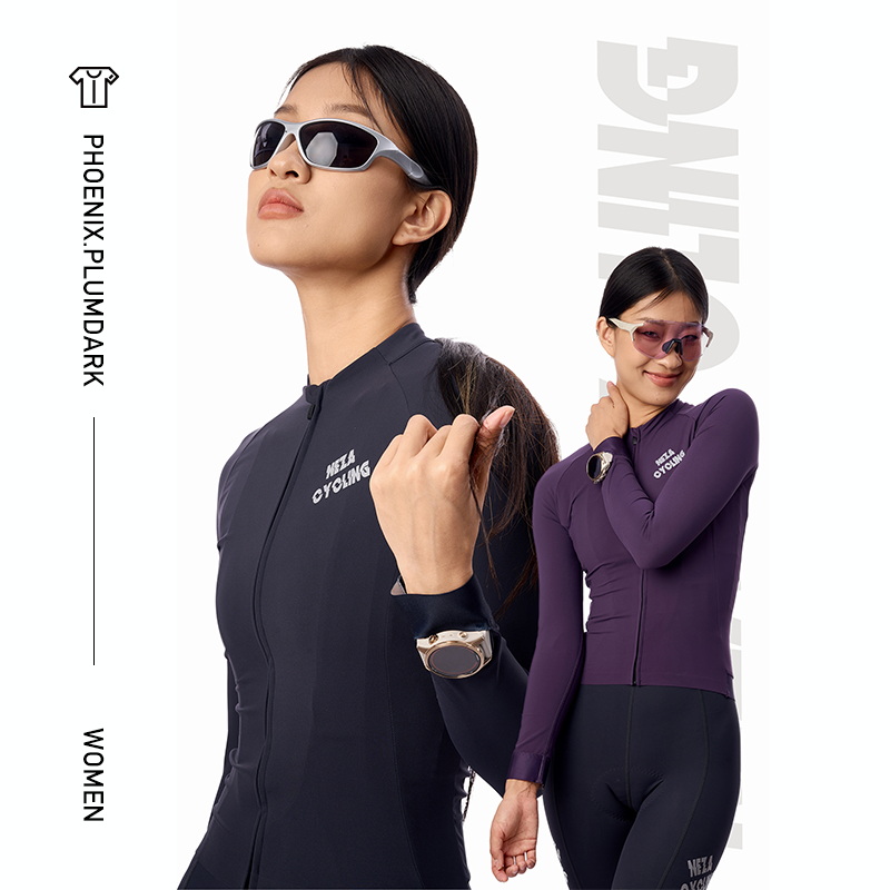NEZA「鸾.梅乌」秋冬季女款零感显瘦长袖骑行服 轻奢公路自行车