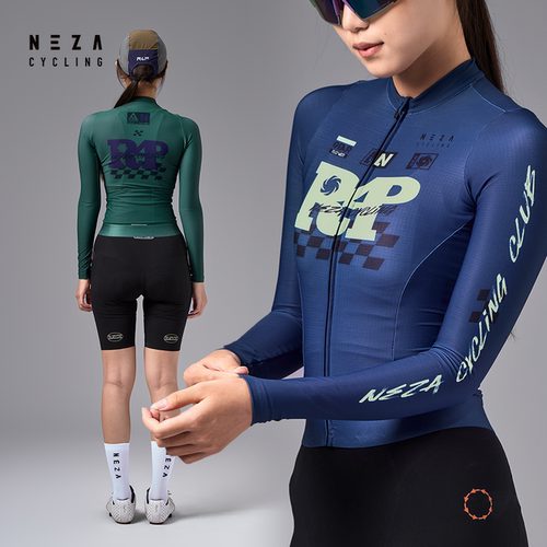 秋冬季女款薄绒显瘦长袖骑行服