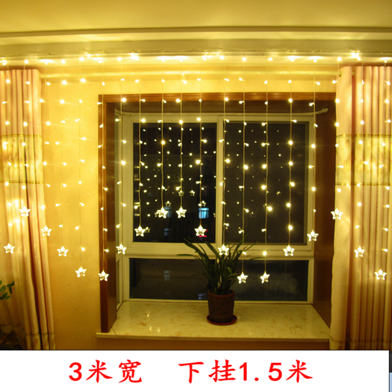 led星星灯彩灯闪灯串灯满天星 五角星房间卧室挂灯布置装饰小灯串