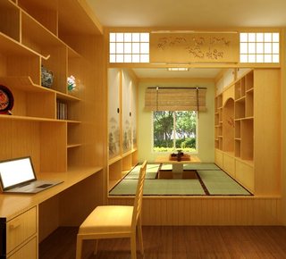 广州日式实木和室榻榻米定制原木储物炕床衣柜书柜隔断门整体设计