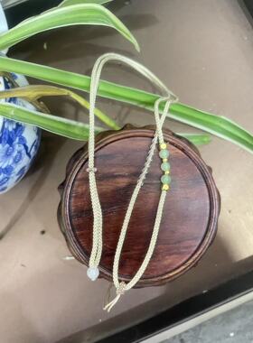 和田玉挂件绳子男女调节款手工编制玉珠搭配玉绳