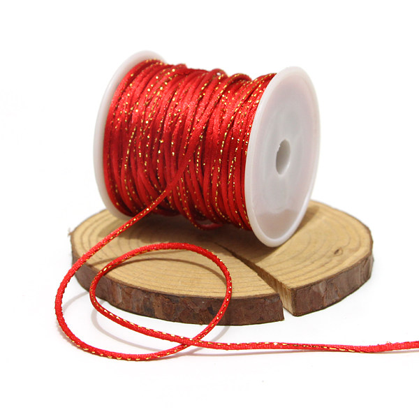 NO. 6 PLUS GOLD LINE DIY HANDMADE RED ROPE BRAIDED ROPE MATERIAL 2MM CHINESE KNOT NYLON JEWEL CLIP GOLD WIRE BRACELET ROPE