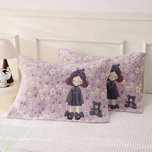 全棉纱布枕巾成人不掉毛枕头巾防头油柔软透气棉纱情侣款 高档盖巾