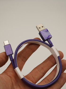 USB双面可插5A快充 Type-c接口尼龙快充数据线USB-A对USB-C 1米充电线手机平板