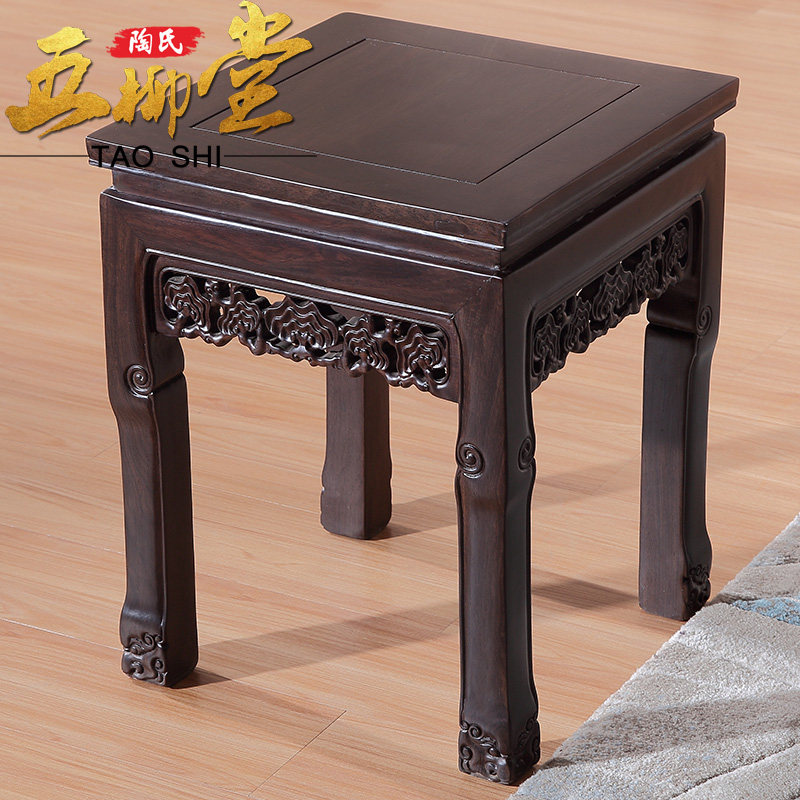 黑檀木四方凳八仙桌凳正方形凳子方凳矮凳餐桌凳梳妆凳红木实木