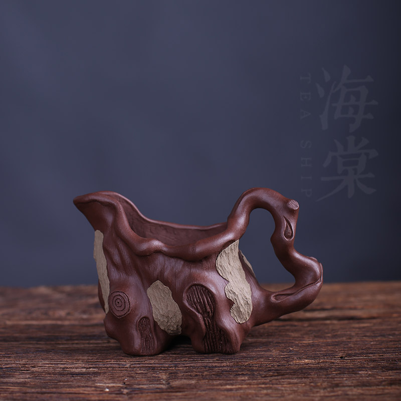 仿生树桩公道杯紫砂  全手工杯分茶器  设计感茶海功夫公杯