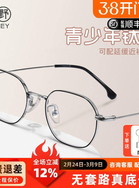 青少年多边形框近视眼镜男防滑学生配防蓝光防控镜片女125201