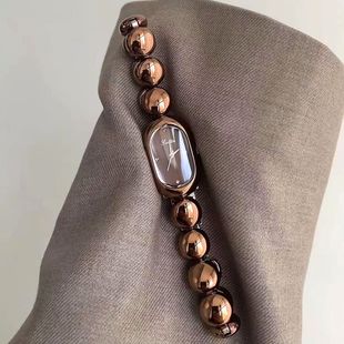 气质手表scottie9731B诗高迪高颜值金色女表气质椭圆形手表手链女