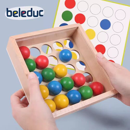 贝乐多 魔法手指球 儿童拨球颜色排序分类教具幼儿园玩具木球归类